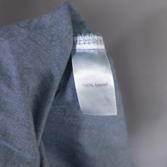 Maurice's Button Down Chambray Ombre Blouse Long Sleeve Lightweight Size Small - Picture 3 of 7